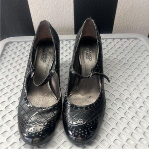 Franco Sarto Black Patent Mary Jane Heels